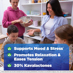Natrol Kava Kava capsules side view highlighting the 30 percent standardized kavalactones potency claim