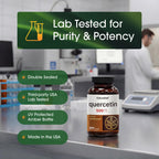 Close up of soy free plant based bioflavonoid quercetin capsules for seasonal allergy support