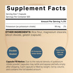 NatureBell Potassium Citrate supplement bottle angled view highlighting the non-GMO and gluten-free product verification stamps