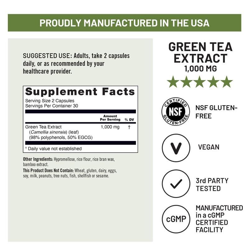 NatureWise Green Tea Extract 1000mg capsules health supplement packaging