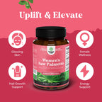 Close up of Nature's Craft Saw Palmetto for Women packaging demonstrating authentic manufacturing standards.