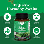 Easy to swallow Natures Craft wild oregano oil softgels placed next to the amber glass packaging