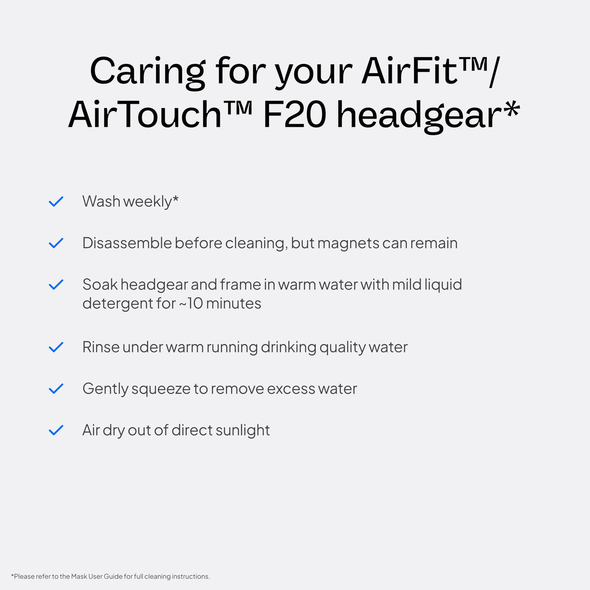Adjustable Velcro straps of Resmed F20 headgear for CPAP