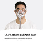 ResMed AirTouch F20 cushion attached to CPAP mask frame
