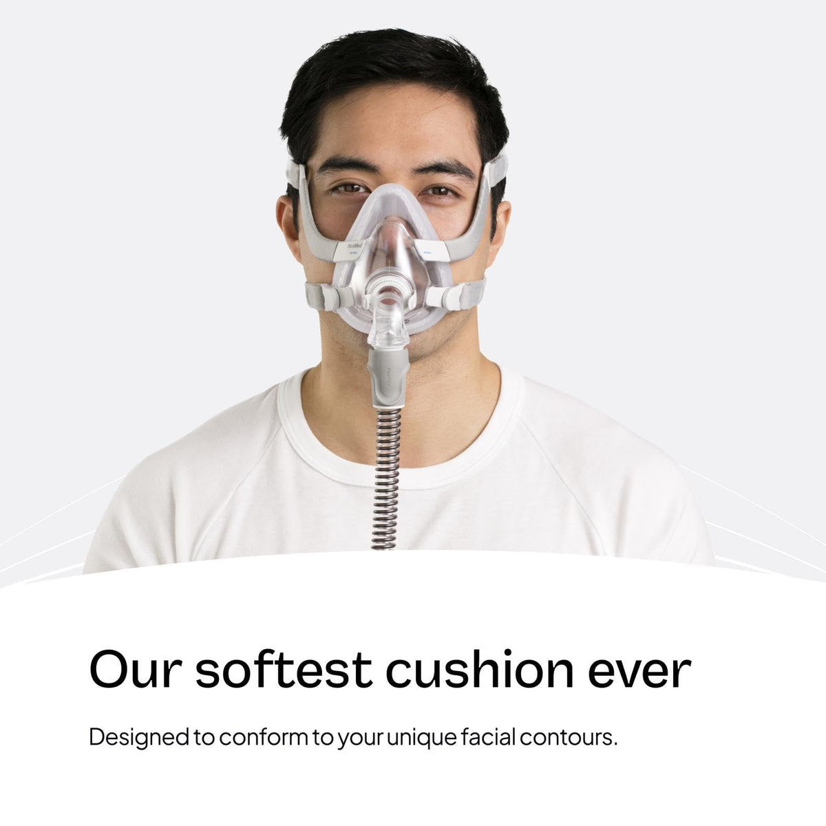 ResMed AirTouch F20 cushion attached to CPAP mask frame