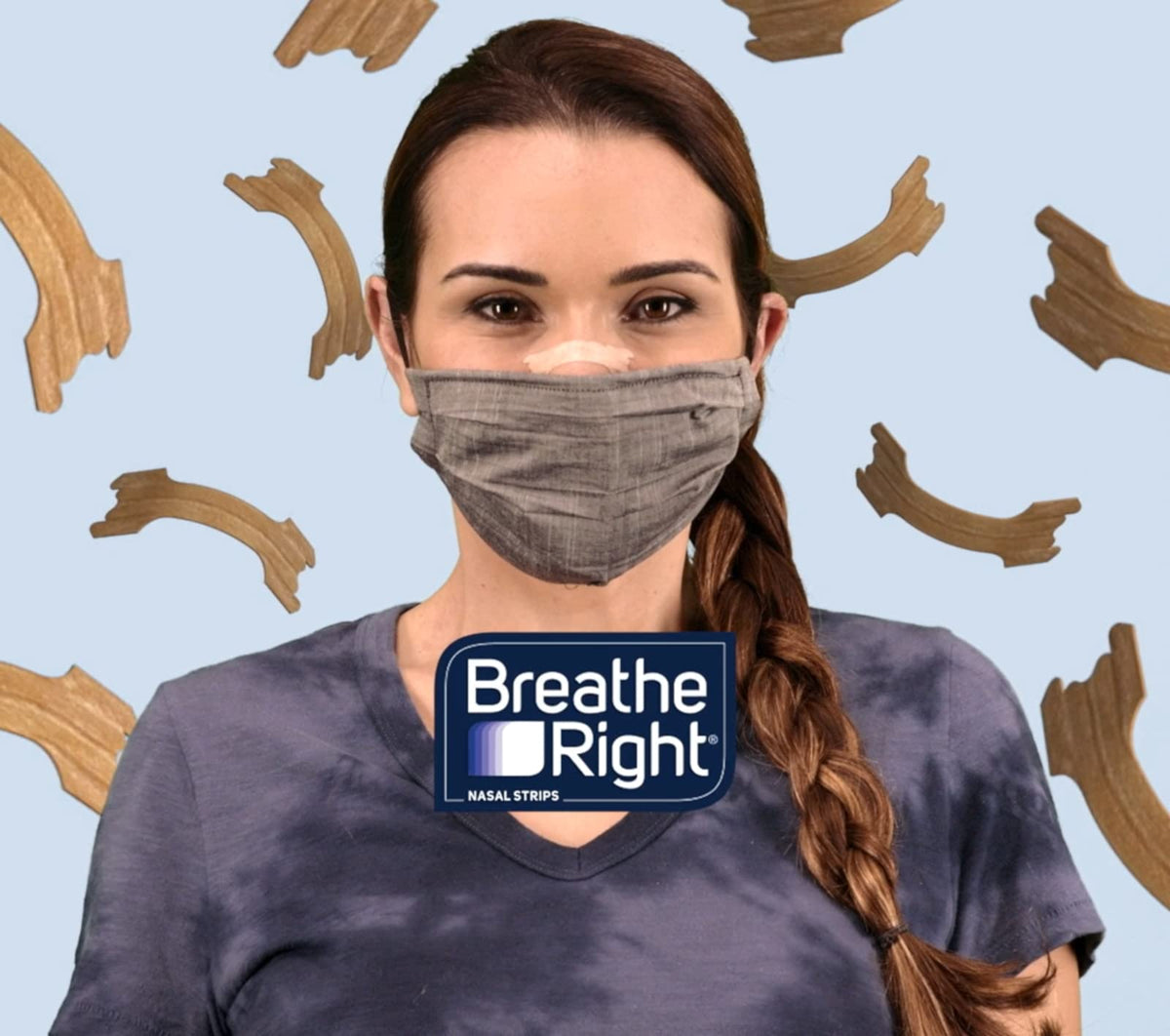 Breathe Right authentic imported 44 count box showing the detailed application instructions on the packaging side