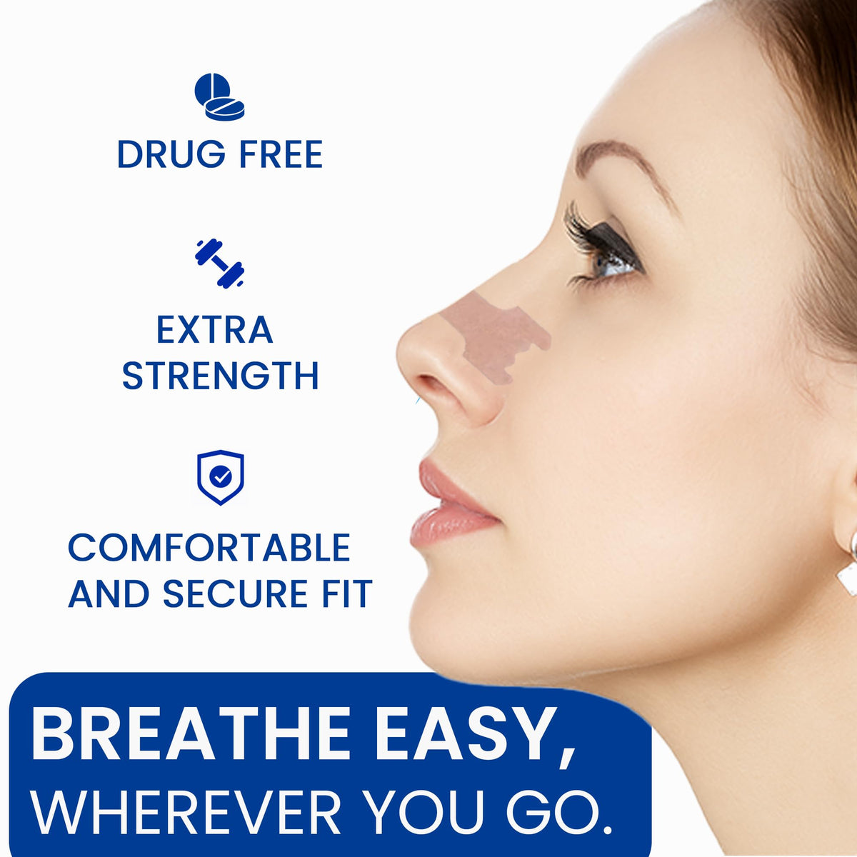 Enoble authentic premium clear nasal strips kit for athletes and nighttime snoring support