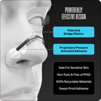 Side angle view of the premium anti snoring nose strips box showing product dimensions
