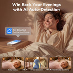 Mewaii infant audio sleep aid showing the digital alarm clock interface and sleep trainer mode settings