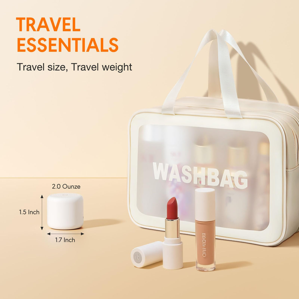SMILEBOP compact sound device inside a travel luggage bag