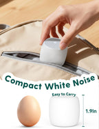 Babelio sleep sound apparatus emphasizing the built-in one thousand milliampere hour rechargeable battery and type-c port.