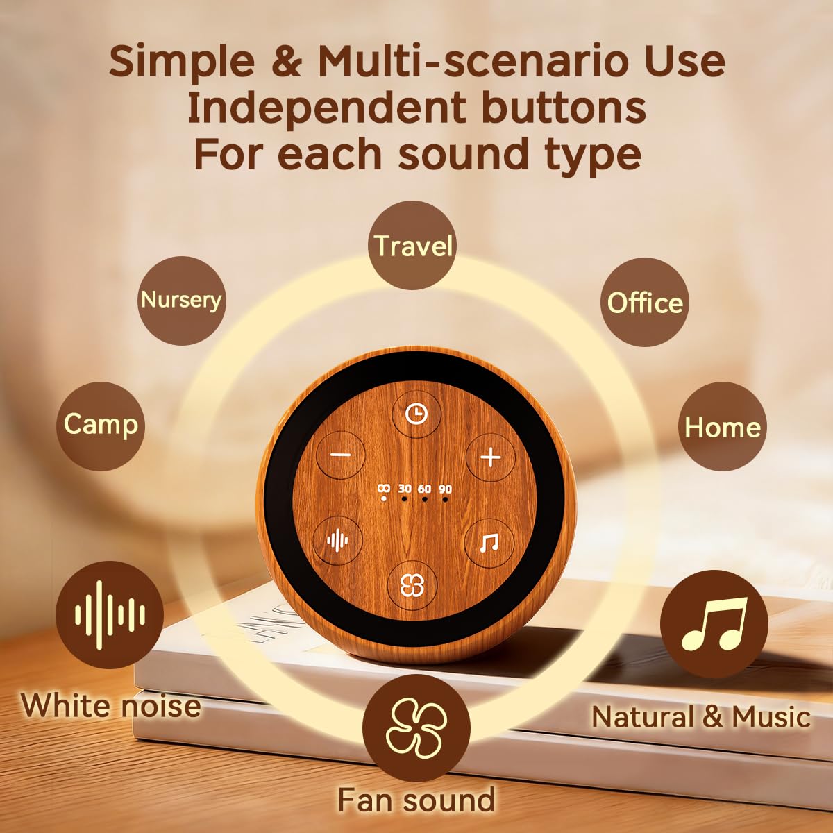 SoundMe rechargeable calming sound device detailing the micro USB charging port location