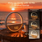 Vivilumens dual alarm clock showcasing the separate scheduling interface setup for active weekdays and quiet weekends