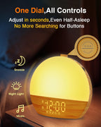 Thybro premium bedside clock showing the modern aesthetic design on a wooden nightstand.