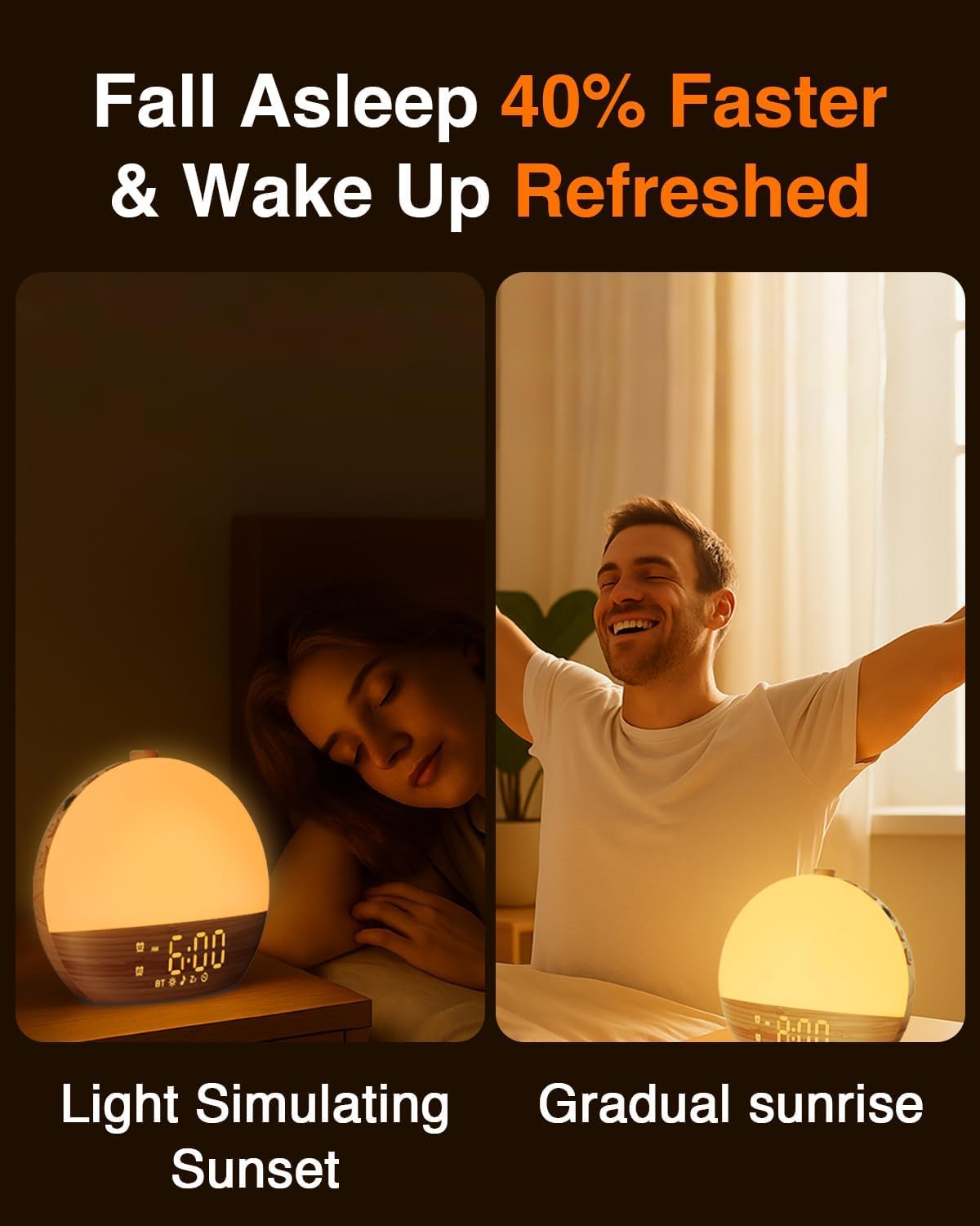 Thybro gentle wake up lamp showcasing the colorful night light choices for nurseries.
