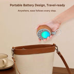 Peakeep compact baby sleep aid standing on a nightstand beside a modern nursery crib.