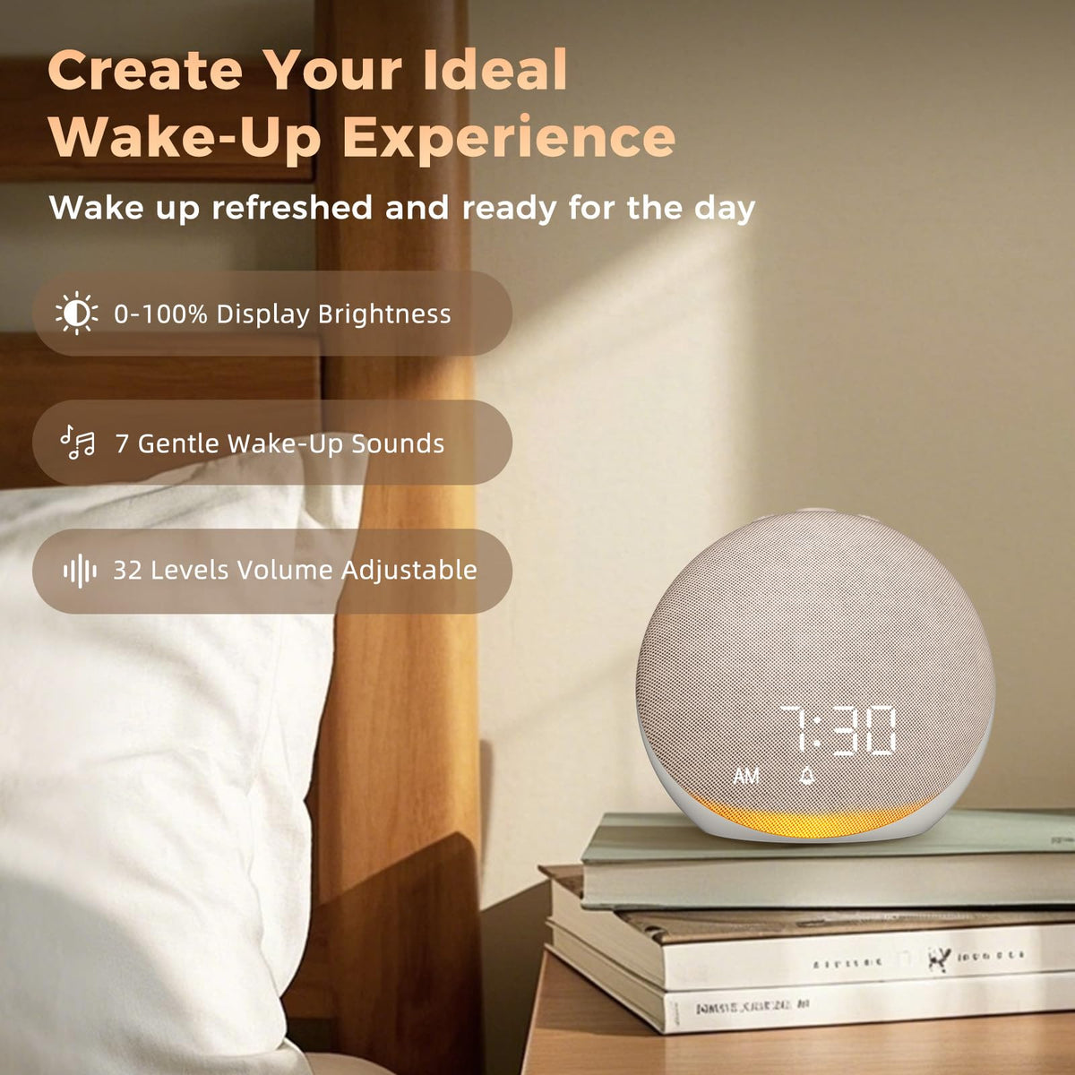 Acedeck five-watt bluetooth speaker sound machine streaming music from a smartphone