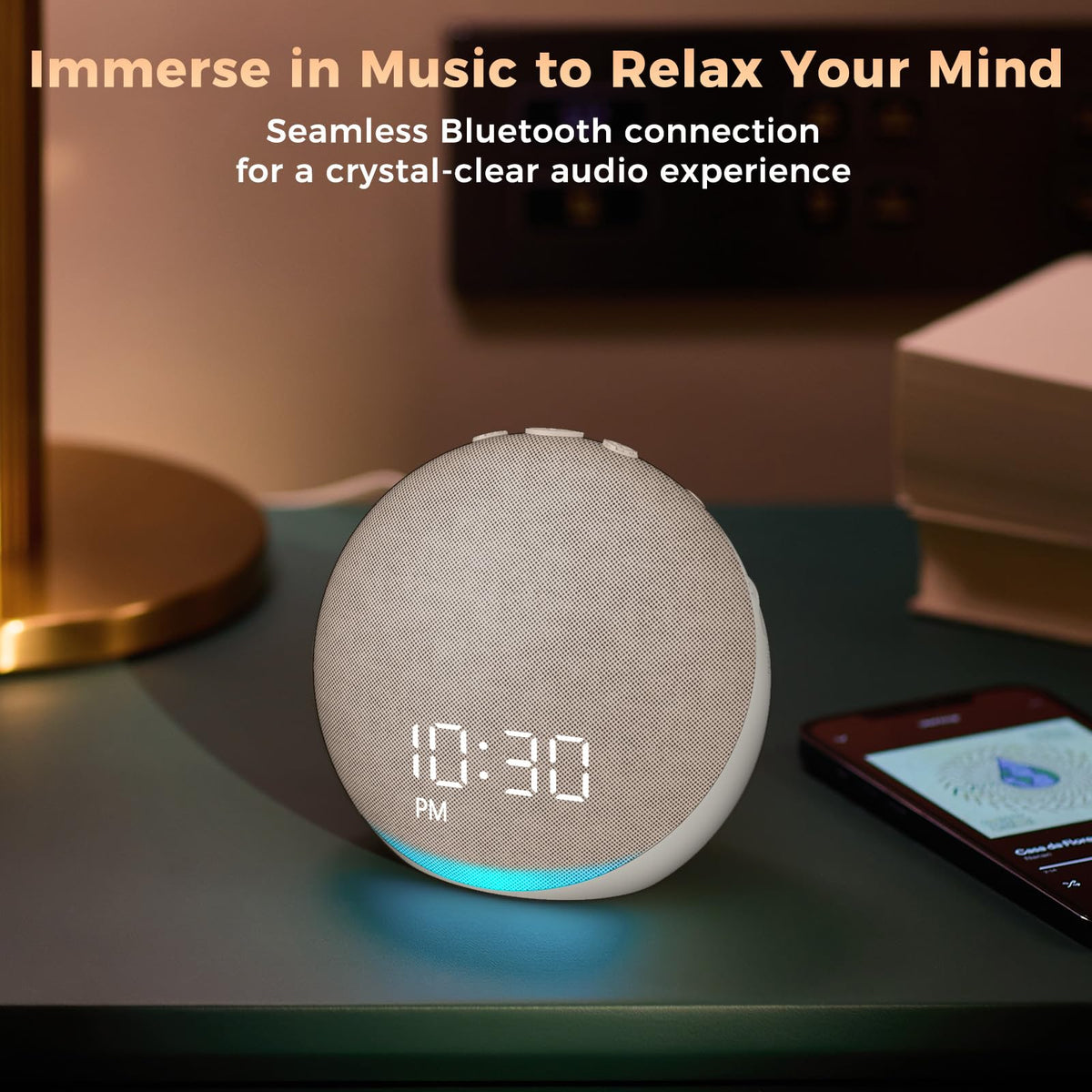Acedeck sleep sound assistant top view showcasing the intuitive one-touch control buttons