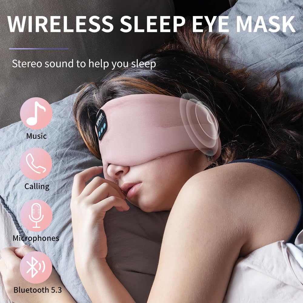Sypvry sleep mask showing zipper for removable electronics