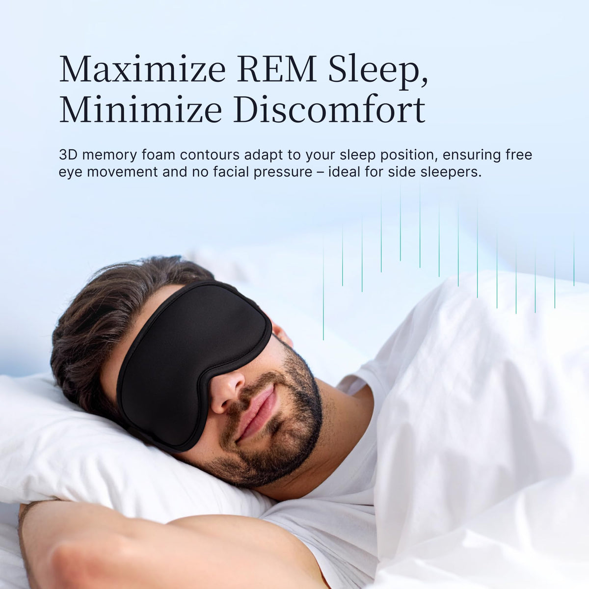 Top view of Nox Sleep 3D mask showing light-blocking nose bridge