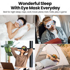 Ferocity eye mask used for resting in a travel setting