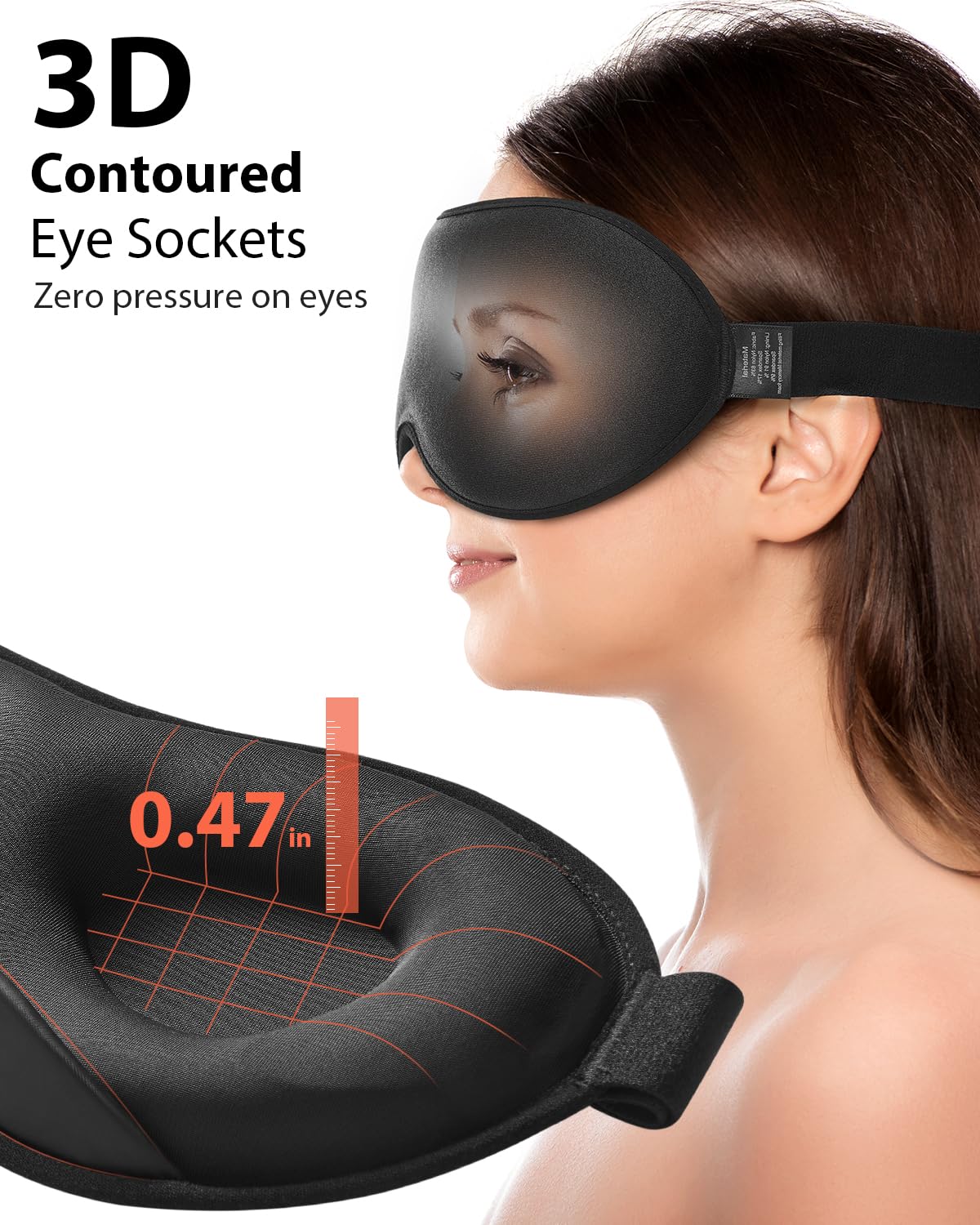 Close up of breathable memory foam material on Mabao sleep mask