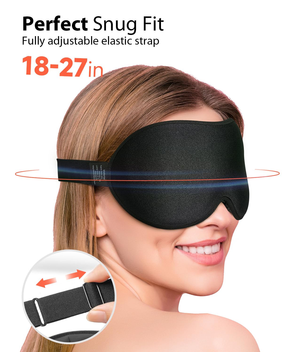 Travel set featuring Mabao weighted sleep mask and strap
