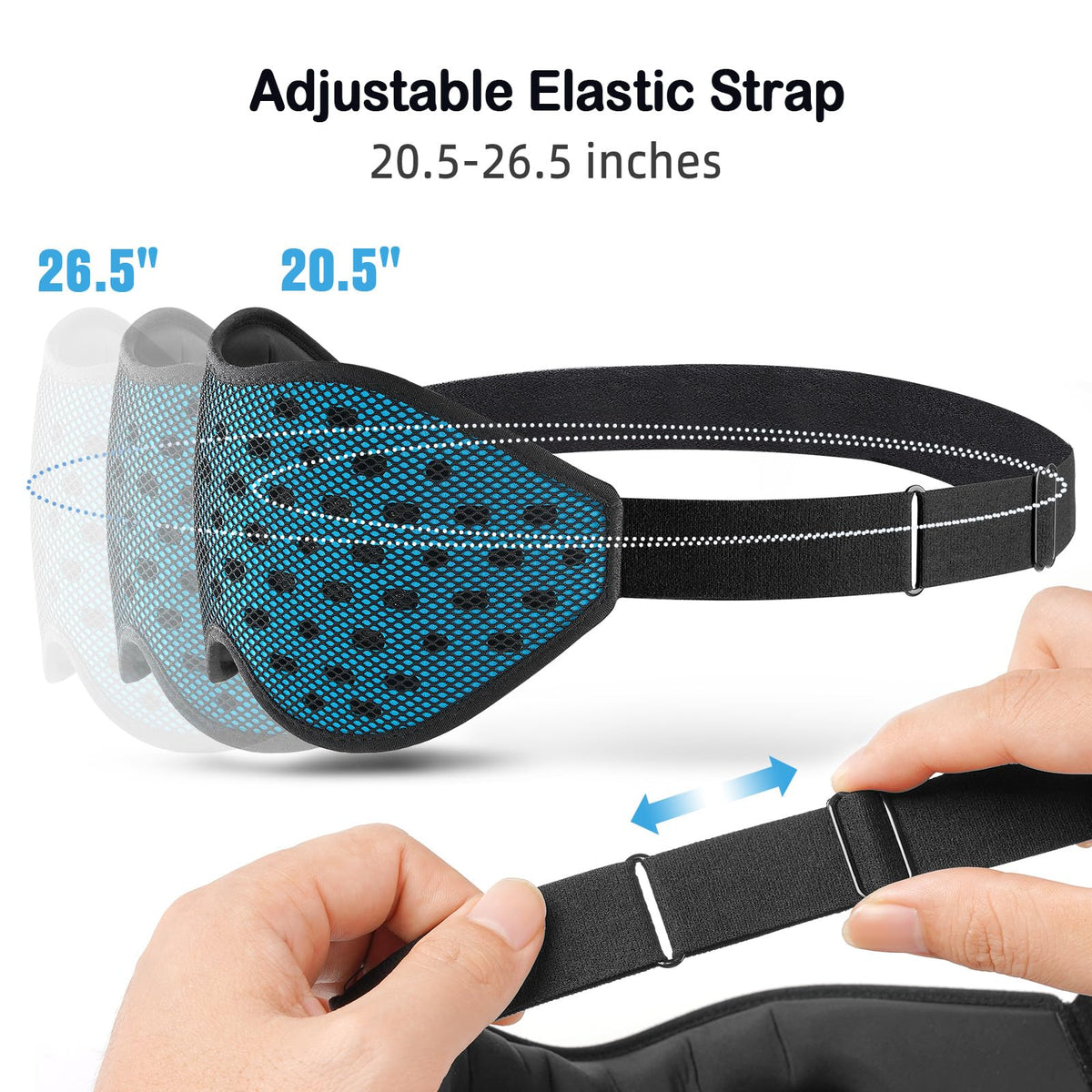 Breathable mesh fabric texture of LitBear blue sleep mask