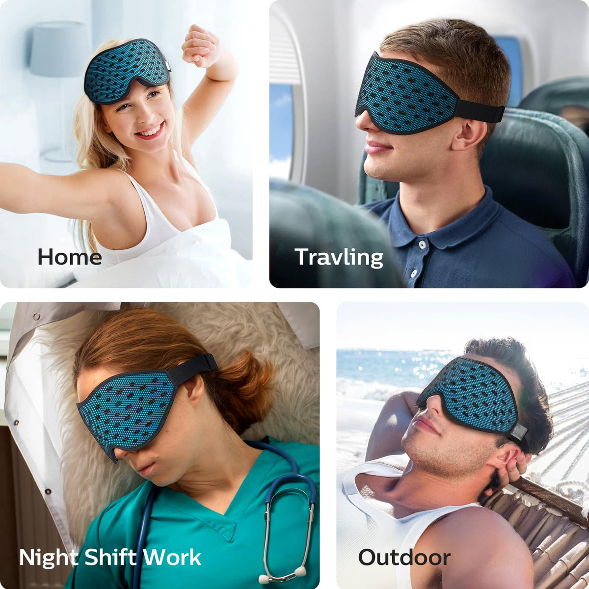 LitBear light blocking sleep mask for travel and nap use
