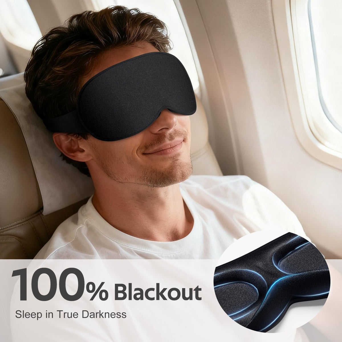 Vynix ergonomic memory foam eye mask side profile