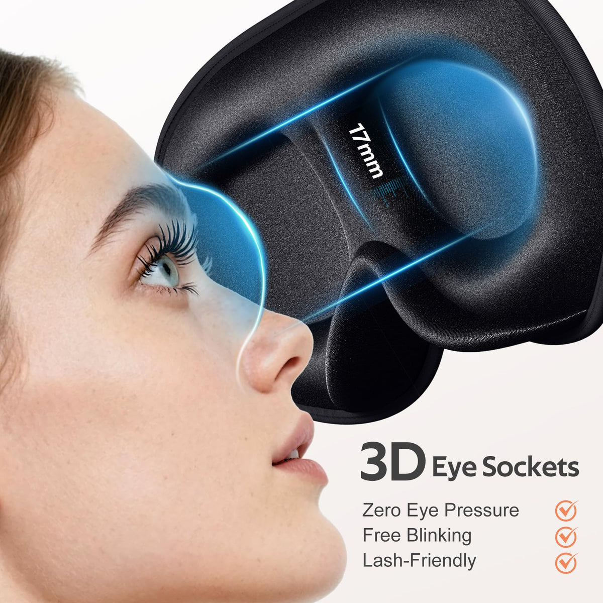 Vynix sleep mask showing 3D contoured eye cavity