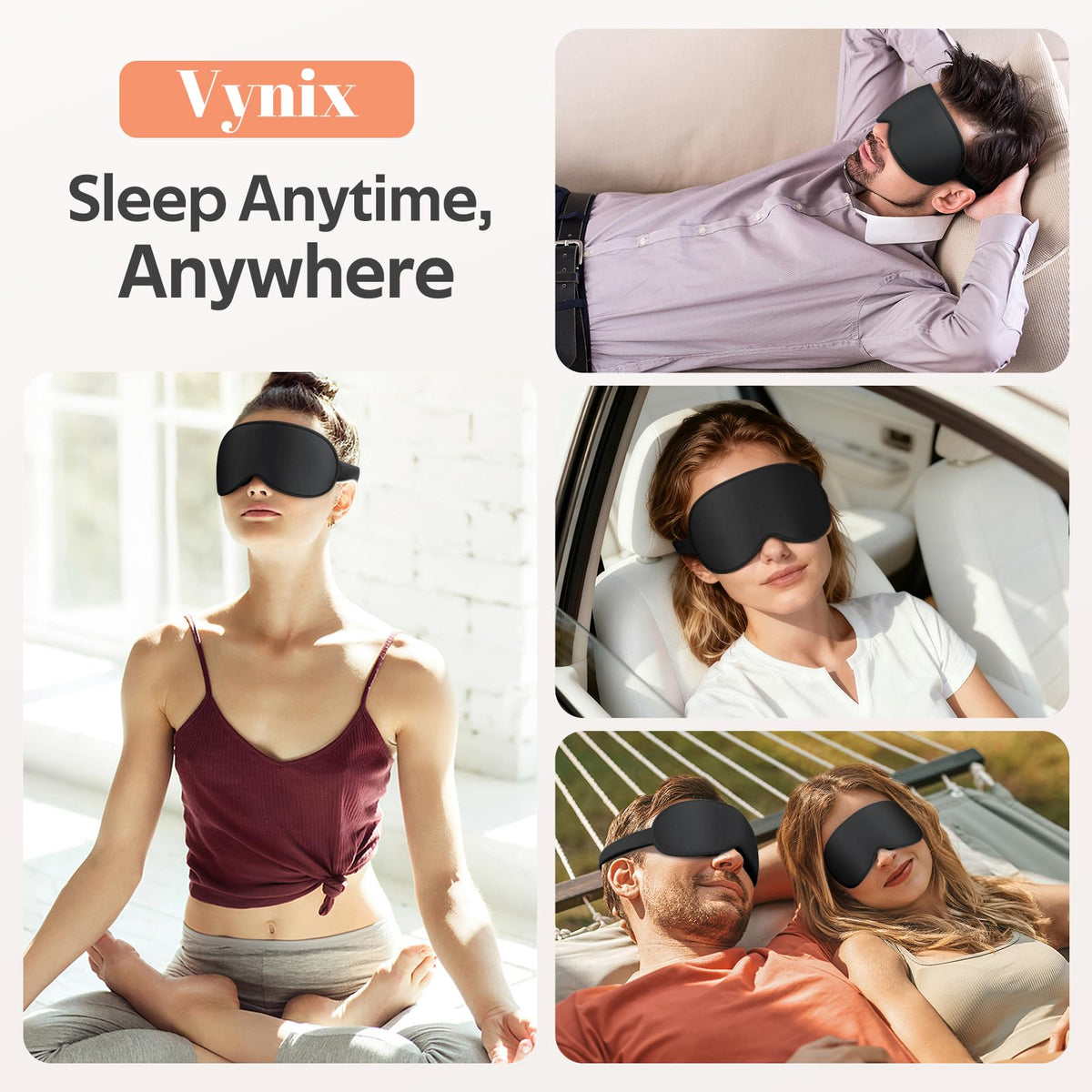 Vynix blackout mask demonstrating nose bridge fit