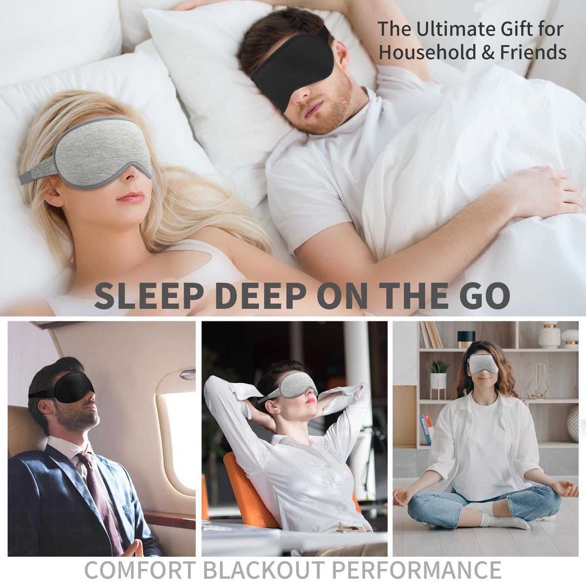 Travel essentials set of 3D blackout masks