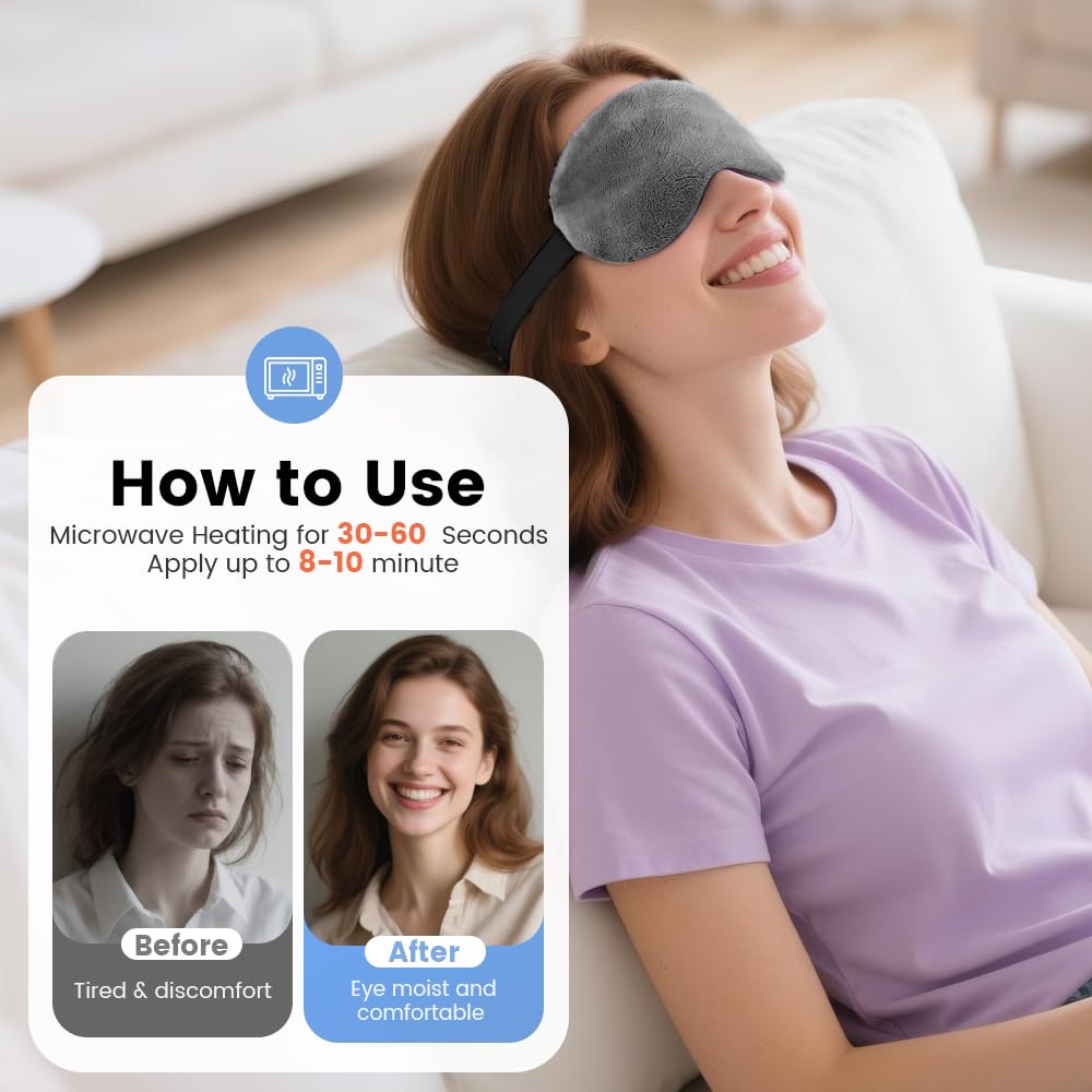 User applying moist heat eye mask for stye relief
