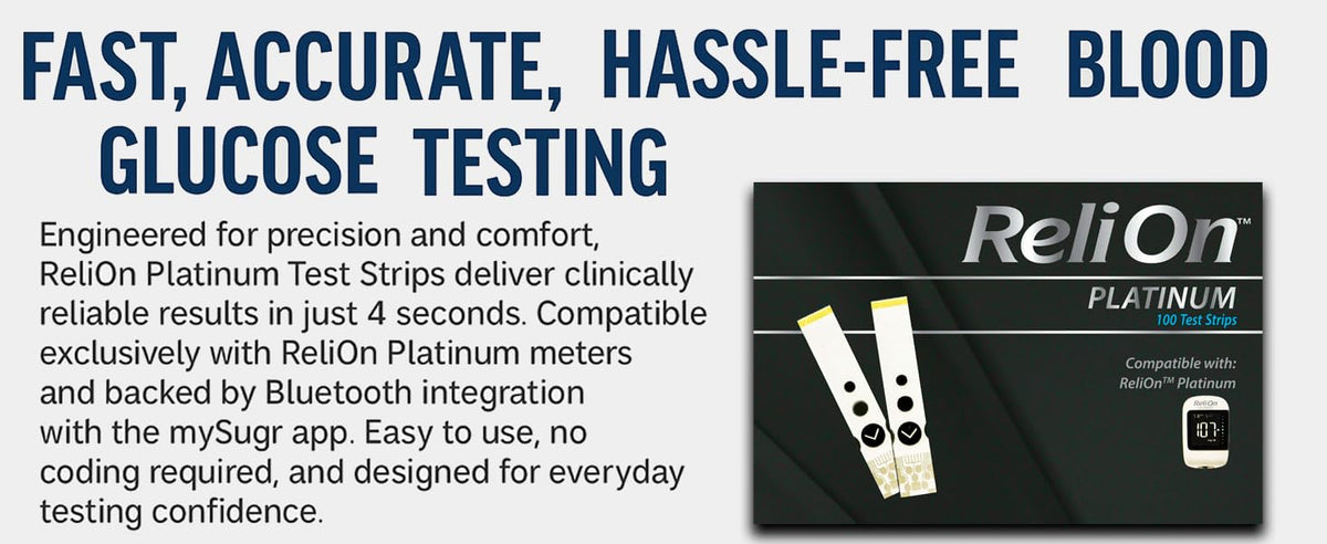 LUAL blood glucose monitoring system strips showing zero point five microliter sample requirement.