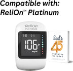 Platinum compatible testing strips box with the included health educational booklet.
