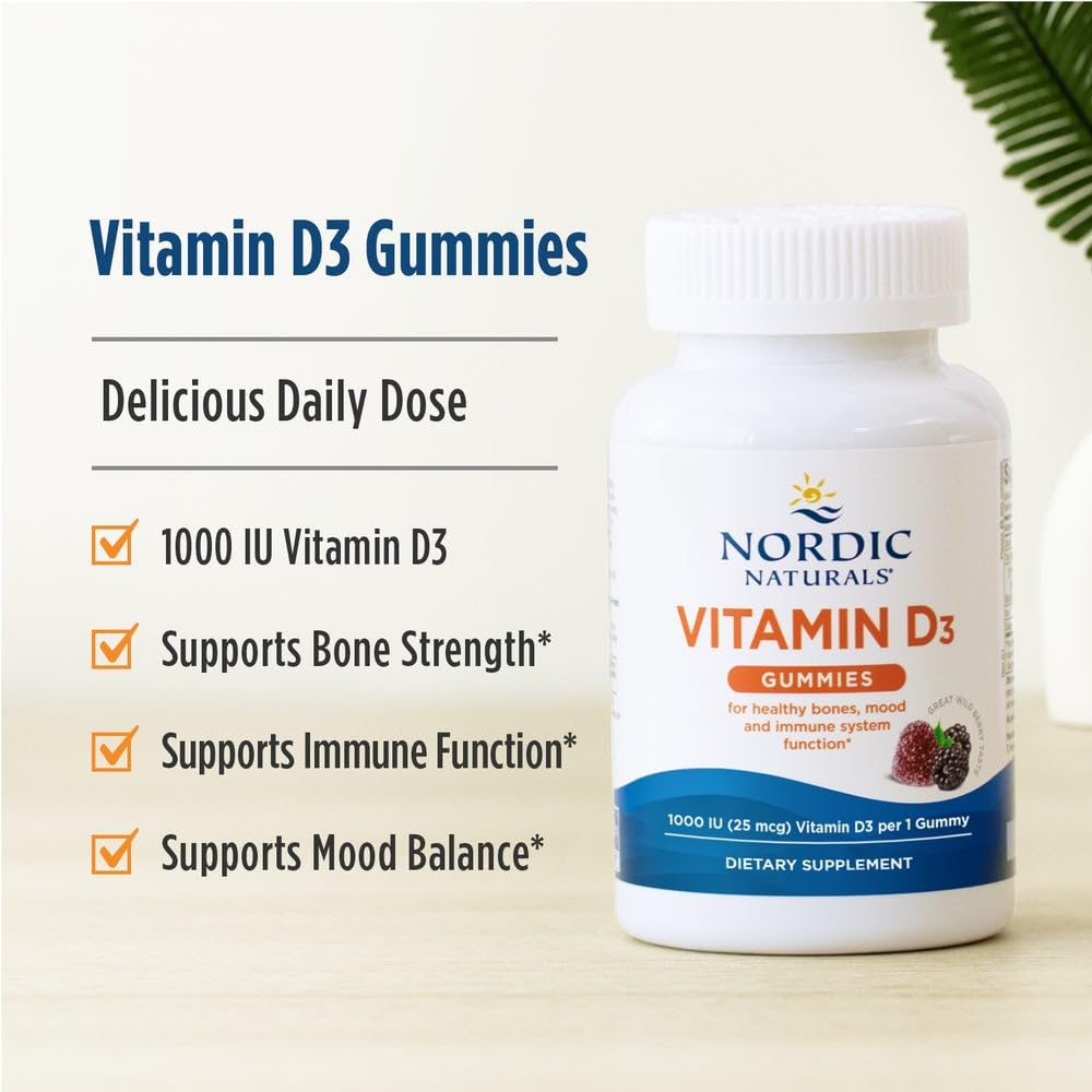 Nordic Naturals gelatin free vegetarian gummies label details detailing cholecalciferol and iron ingredient specifications