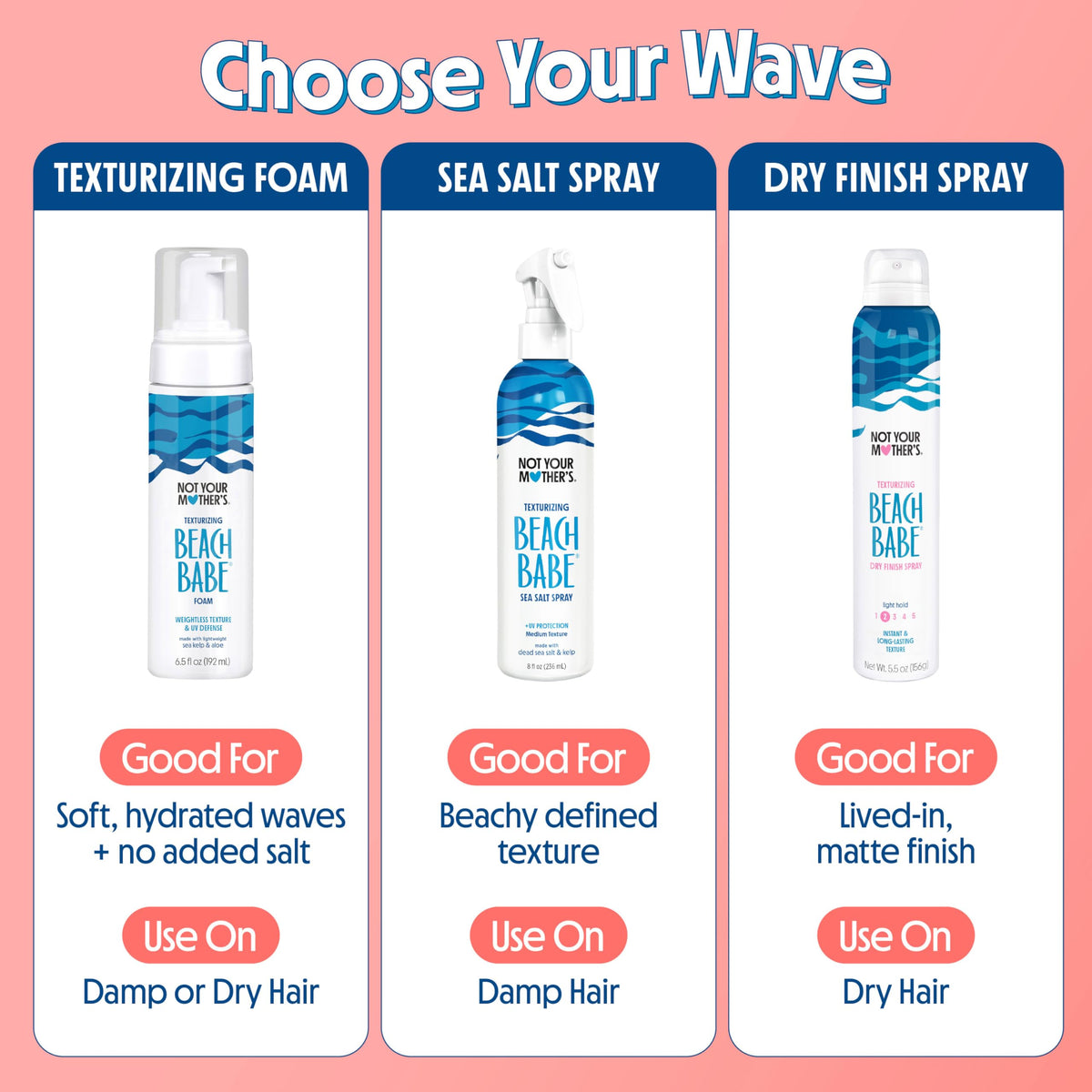 Not Your Mother's professional crunch free texture styling foam for all hair types