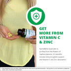 Authentic USA imported NutraMedix Quercetin capsules capsule count and allergen free label indicators