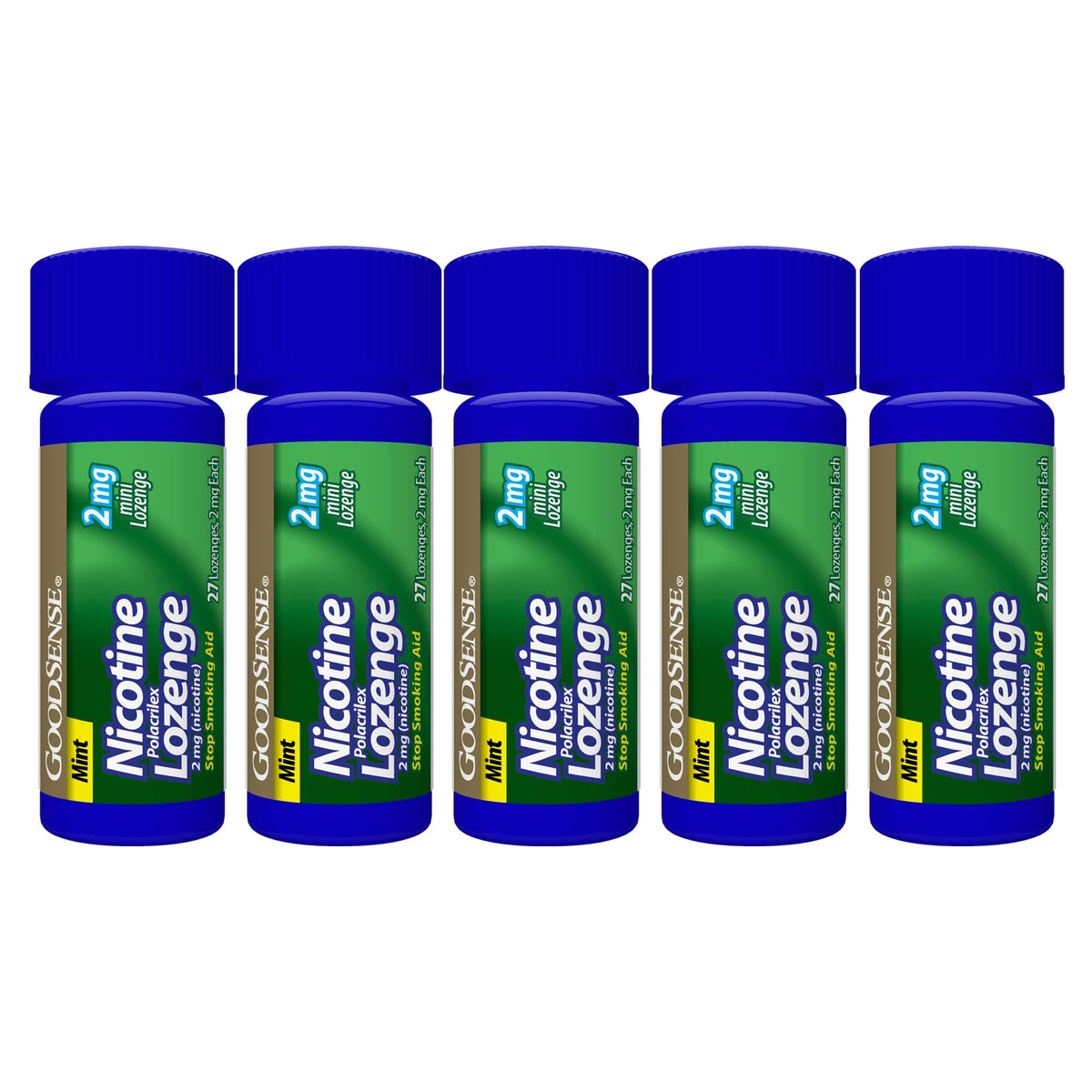 GoodSense sugar free gluten free 2mg nicotine lozenge box top showing clear brand authentication graphics
