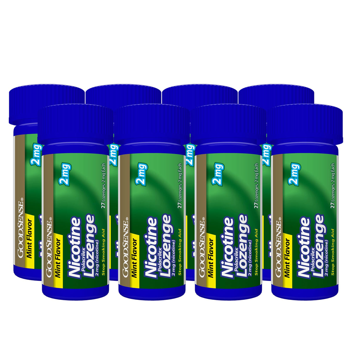 GoodSense 2 milligram nicotine lozenges bulk pack contents display