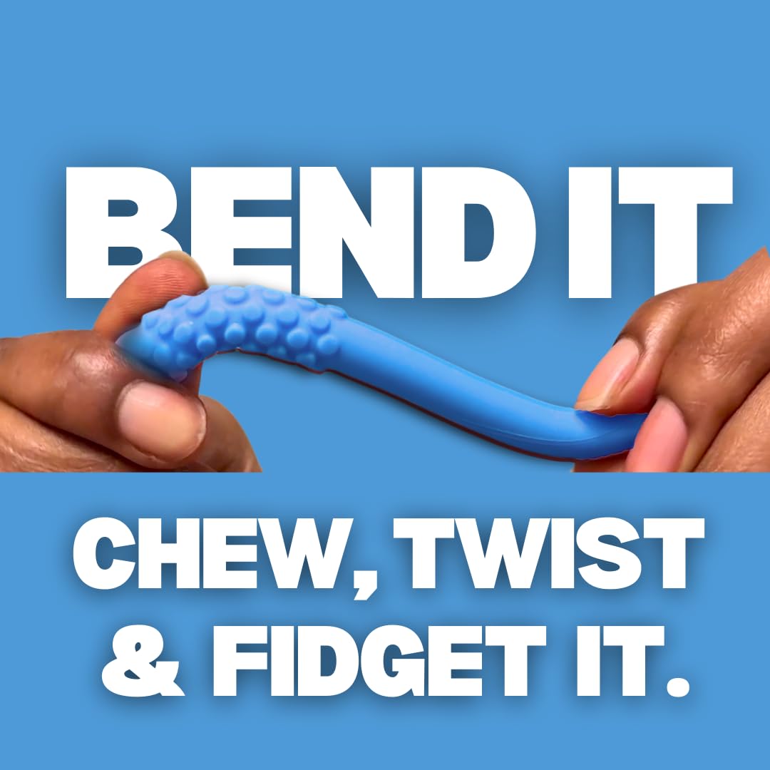 Silicone non-electric chewable breath stick for stress relief and natural habit modification