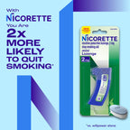Nicorette mini peppermint flavored tablets inside the portable lifestyle companion pack