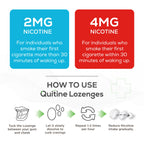 Quitine smoking cessation lozenges product label details showing active ingredients and drug facts