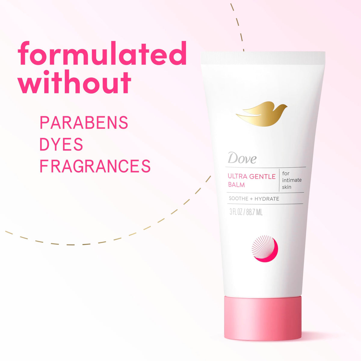 Fragrance free external vulva moisturizer tube standing upright