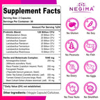 Negima women's probiotic capsule supplement lifestyle shot showing 60 capsules packaging.