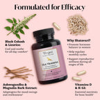 Winged Wellness hormone free perimenopause relief support capsules package details