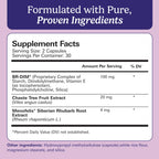 Santo Remedio Hormonal Balance 30 capsules packaging showing hormone-free ingredients