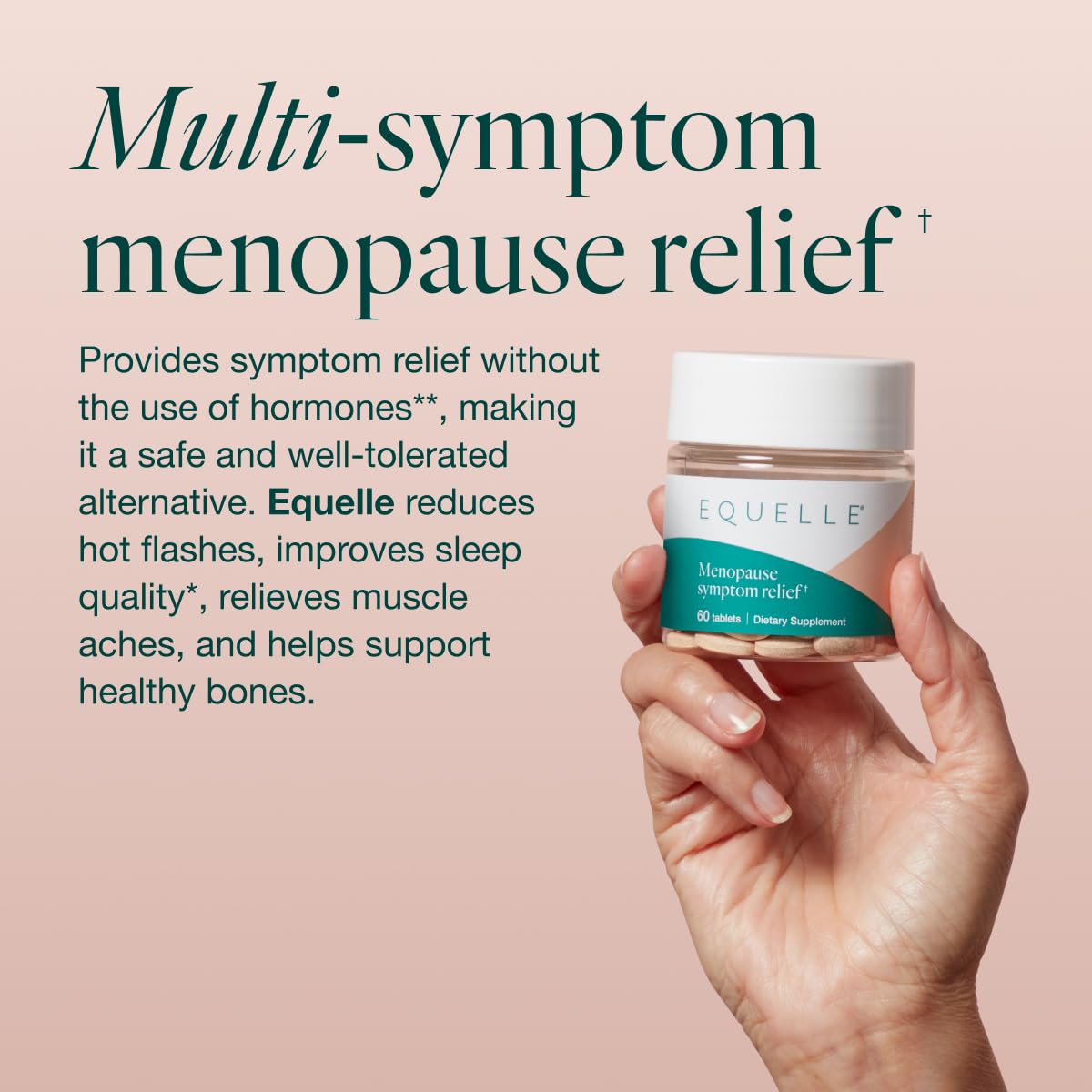 EQUELLE S Equol hormone free plant based supplement bottle