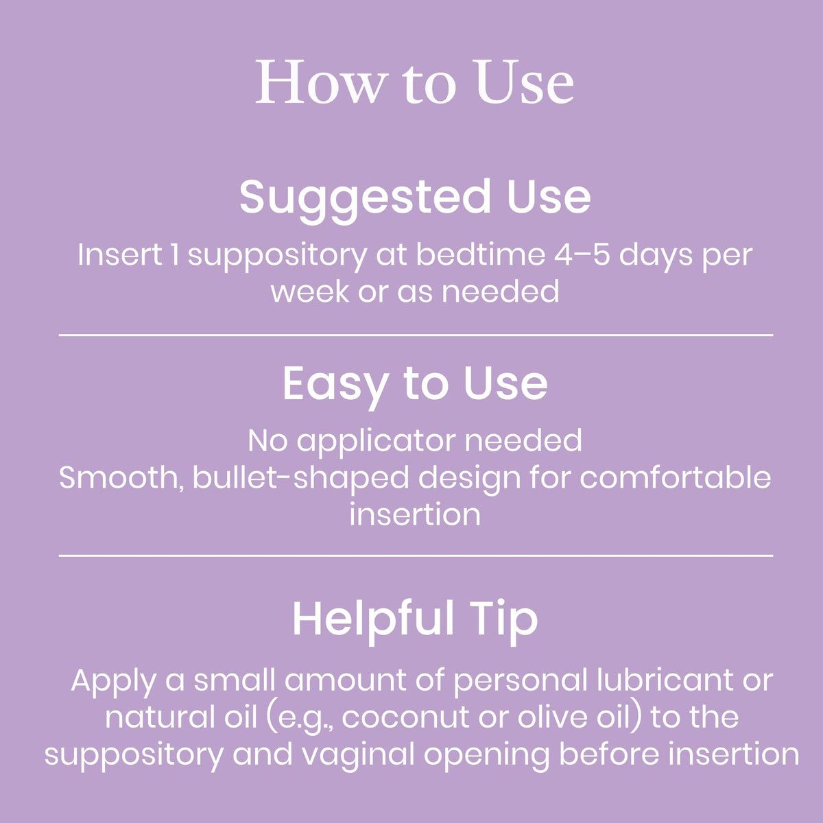 NewLife Naturals estrogen free intimate moisturizer package detailing vaginal and rectal application directions